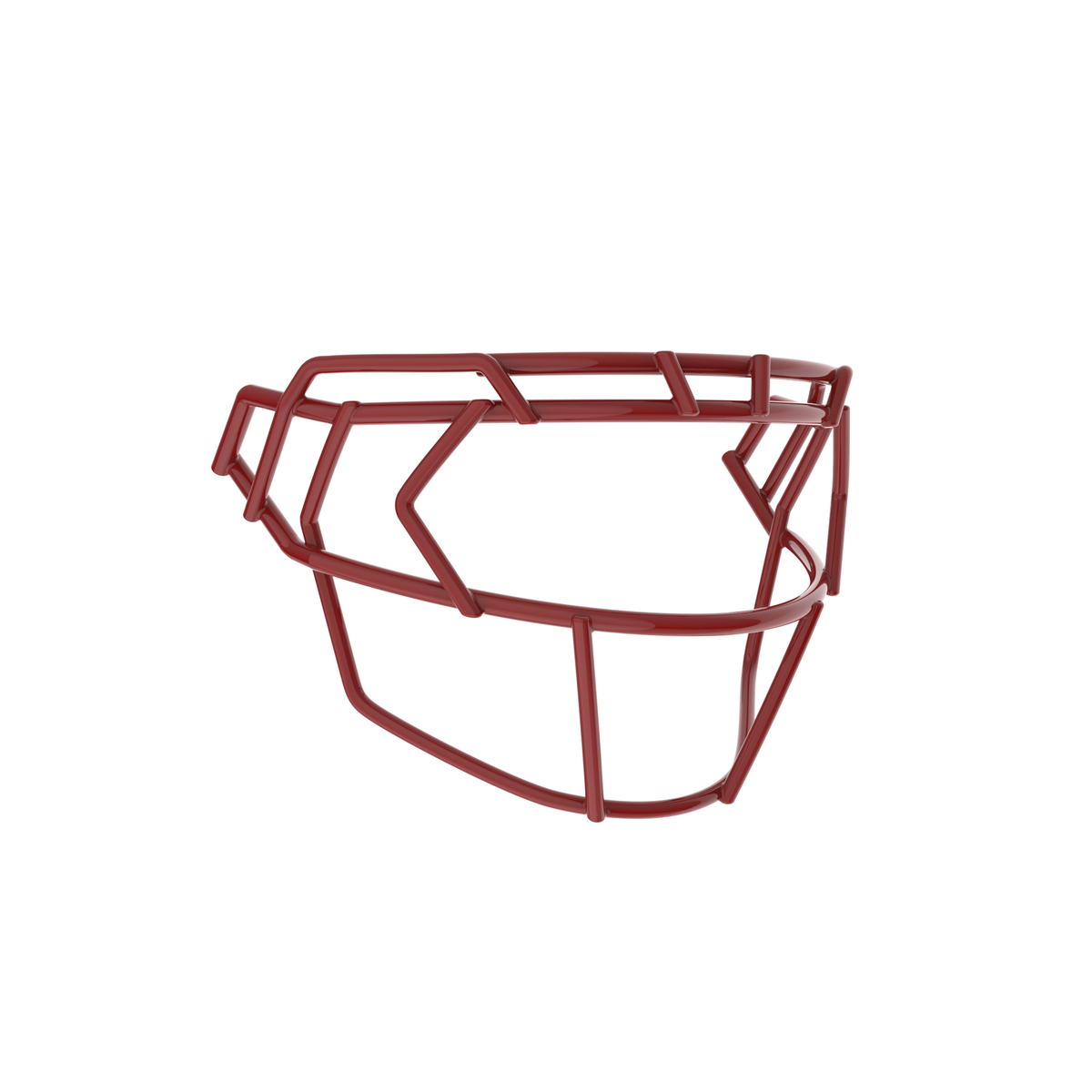 Schutt F7X-EGOP III cardinal football facemask with extended eye guard and reinforced wire frame design