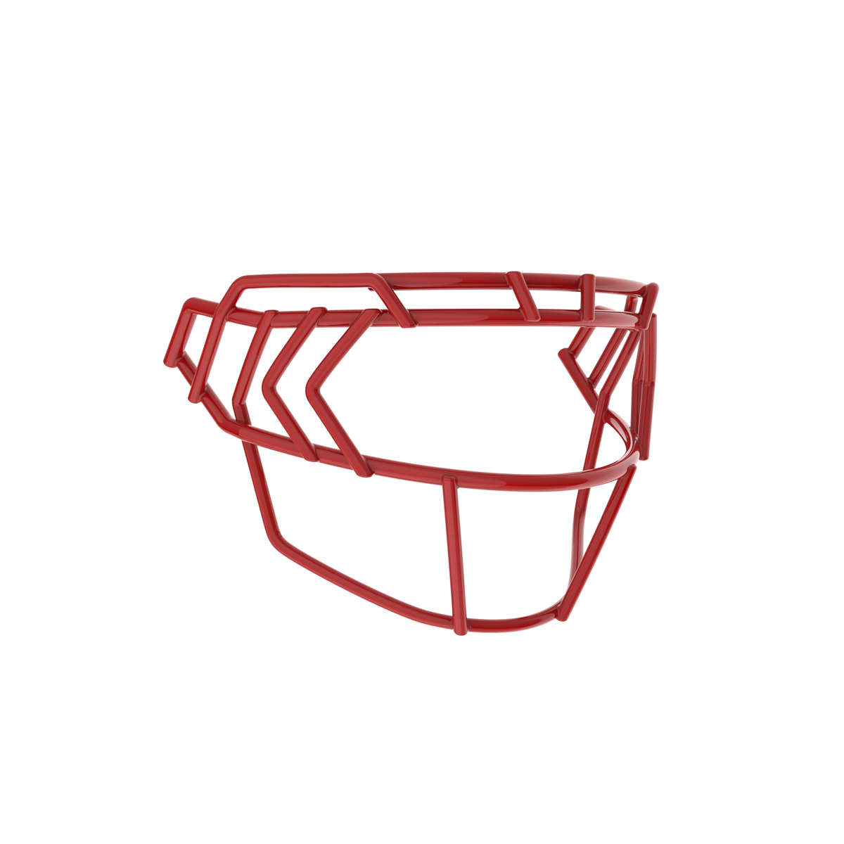 Schutt F7X-EGOP IV scarlet football facemask with extended eye guard and reinforced multi-bar wire design