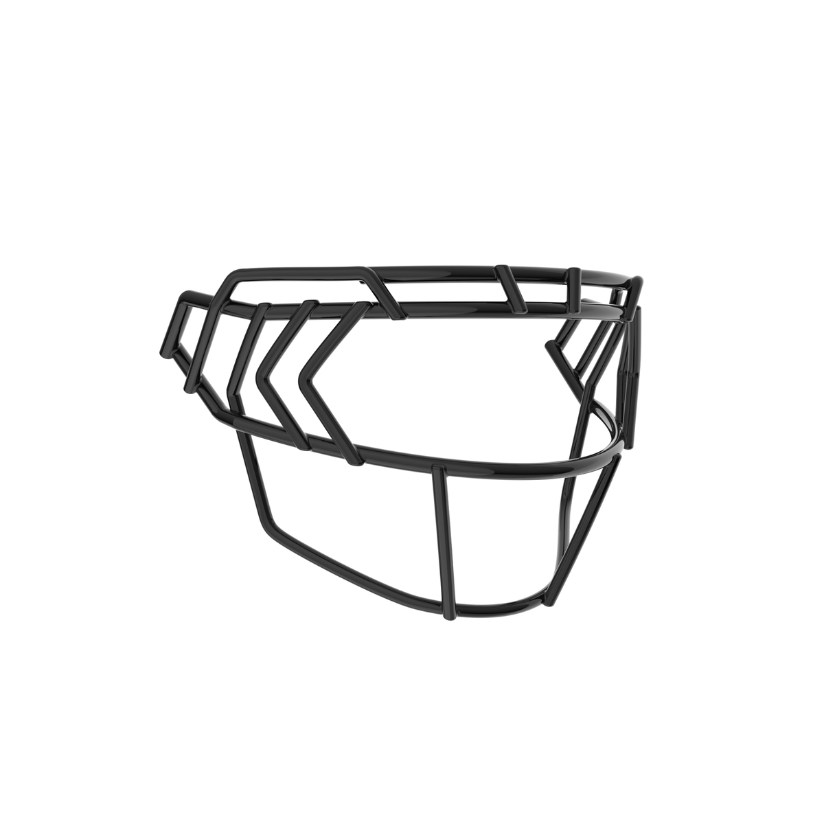 Schutt F7X-EGOP IV black football facemask with extended eye guard and reinforced multi-bar wire design