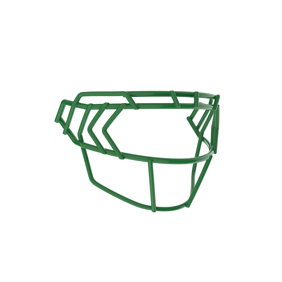 Schutt F7X-EGOP IV green football facemask with extended eye guard and reinforced multi-bar wire design