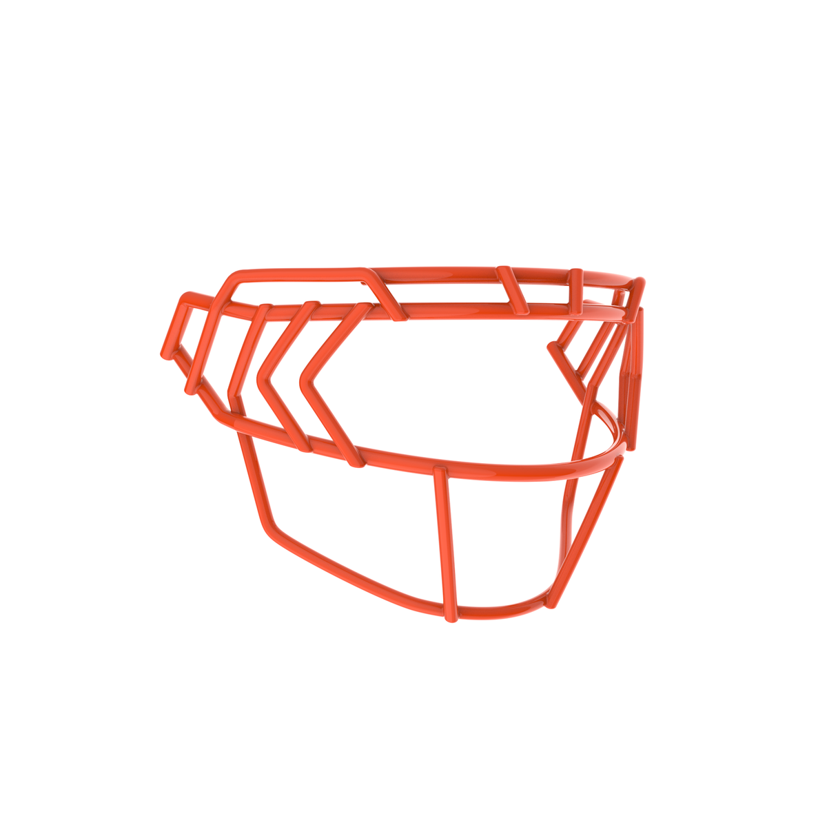 Schutt F7X-EGOP IV orange football facemask with extended eye guard and reinforced multi-bar wire design