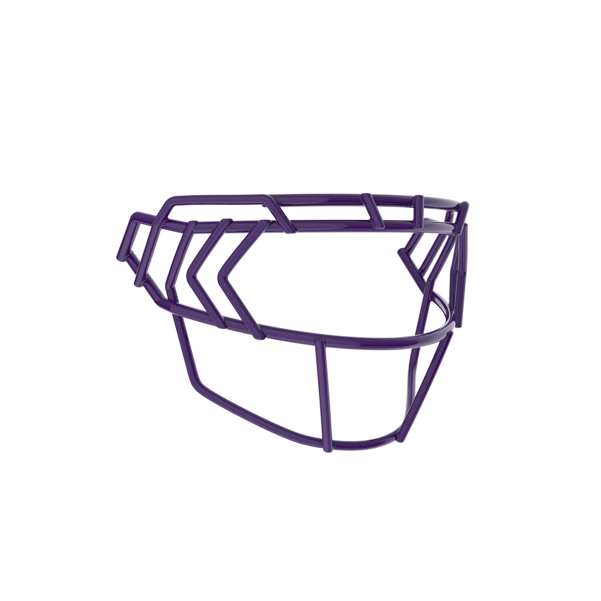 Schutt F7X-EGOP IV purple football facemask with extended eye guard and reinforced multi-bar wire design