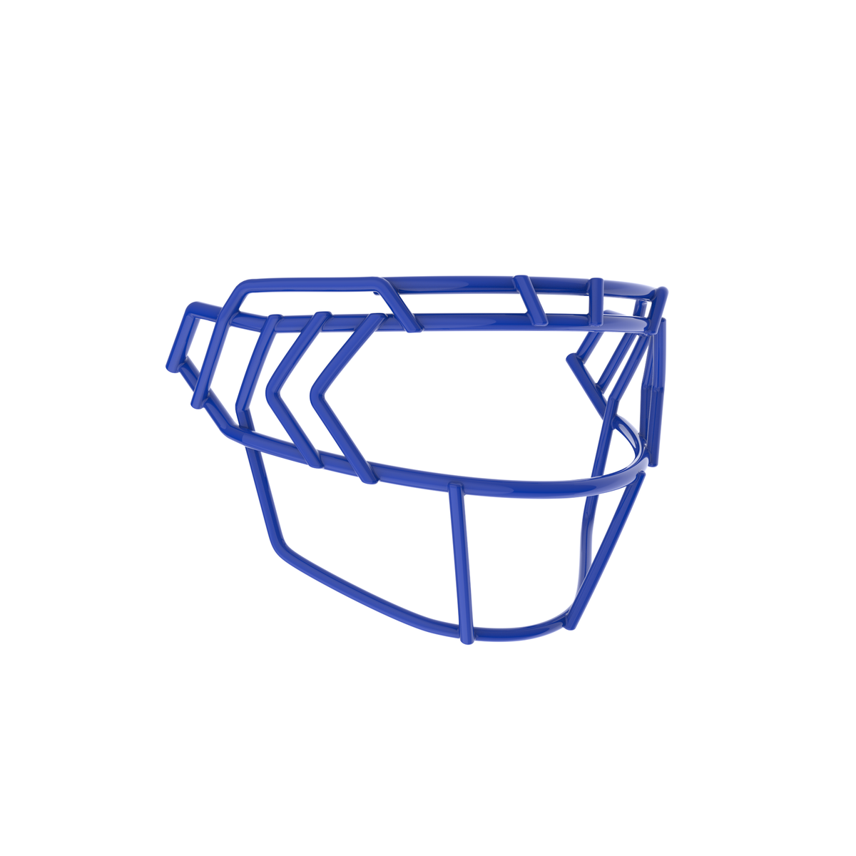Schutt F7X-EGOP IV royal blue football facemask with extended eye guard and reinforced multi-bar wire design