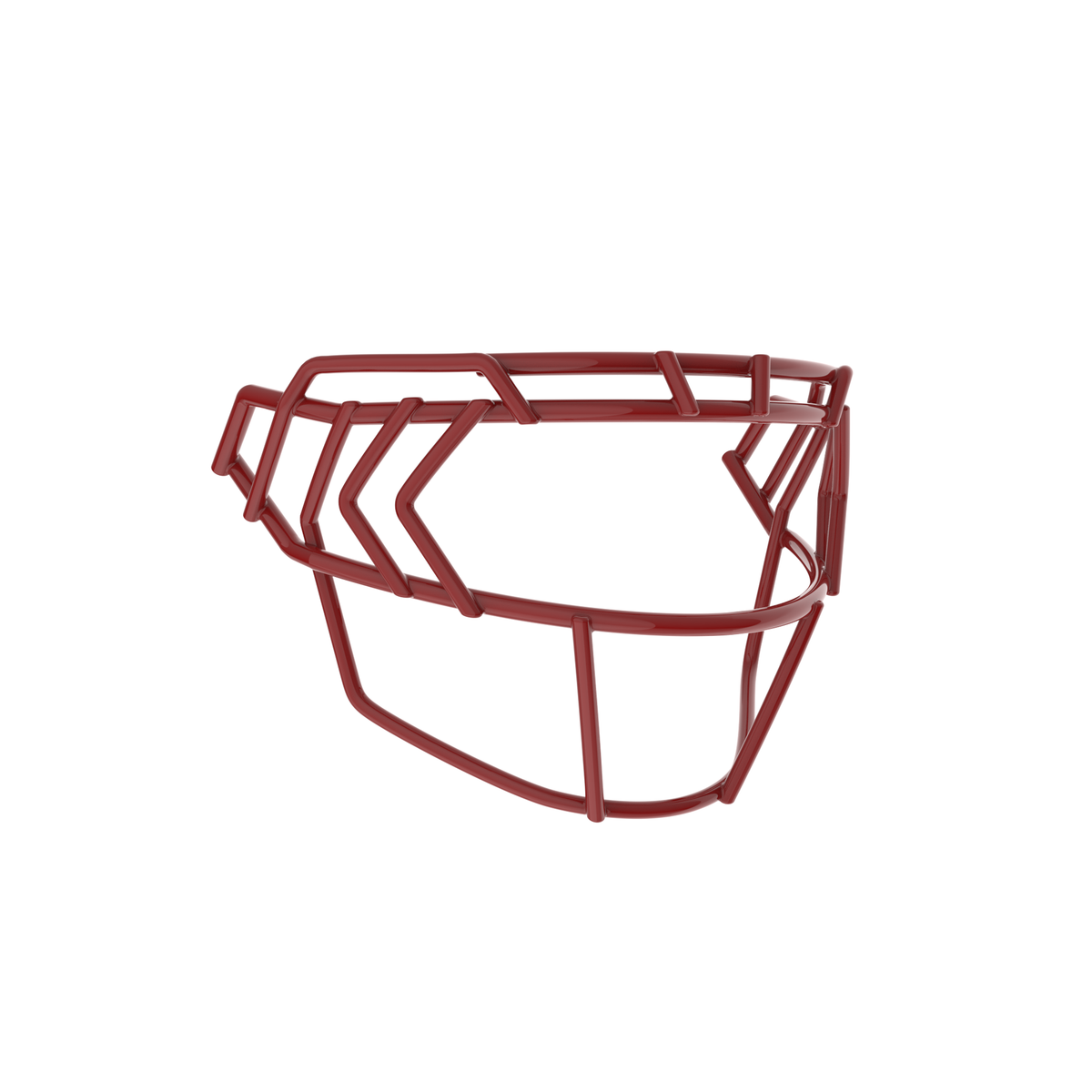 Schutt F7X-EGOP IV cardinal football facemask with extended eye guard and reinforced multi-bar wire design