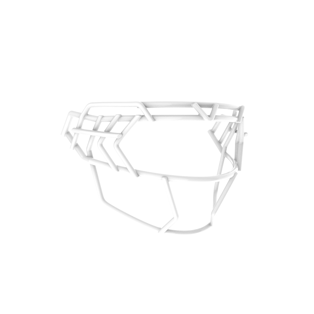 Schutt F7X-EGOP V white football facemask with extended eye guard and reinforced multi-bar wire frame