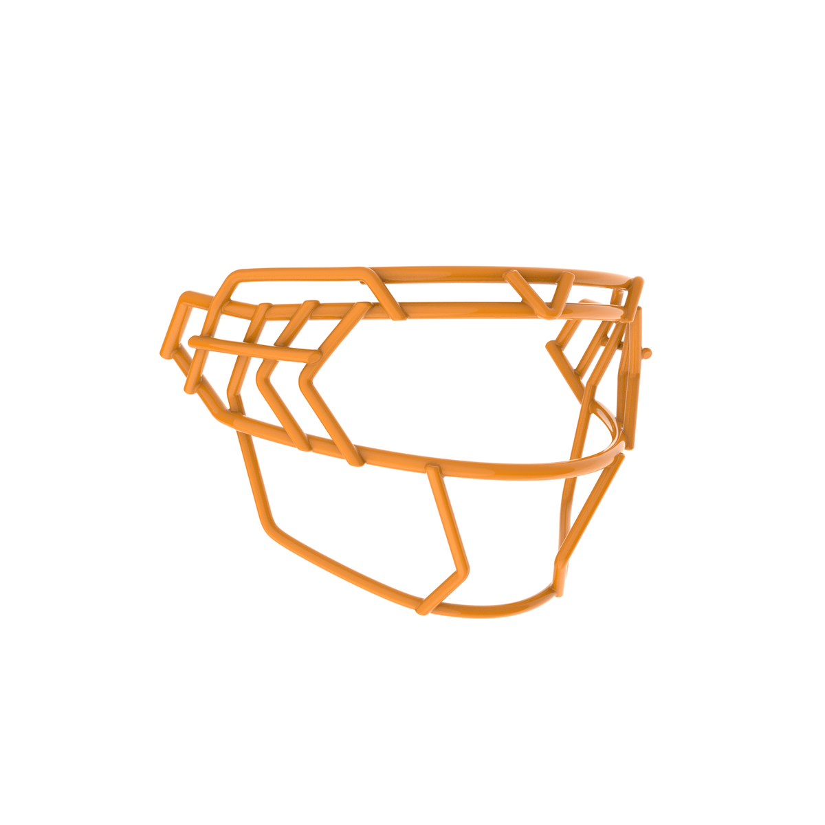 Schutt F7X-EGOP V gold football facemask with extended eye guard and reinforced multi-bar wire frame