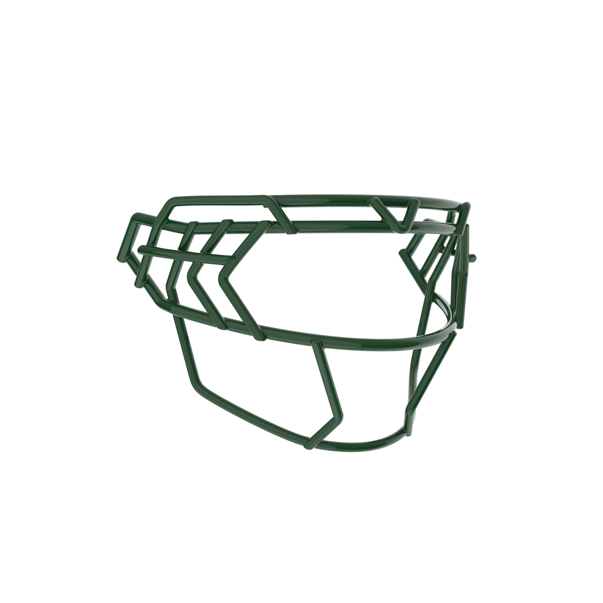 Schutt F7X-EGOP V dark green football facemask with extended eye guard and reinforced multi-bar wire frame