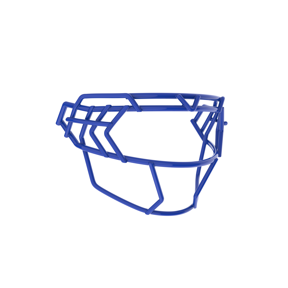 Schutt F7X-EGOP V royal blue football facemask with extended eye guard and reinforced multi-bar wire frame