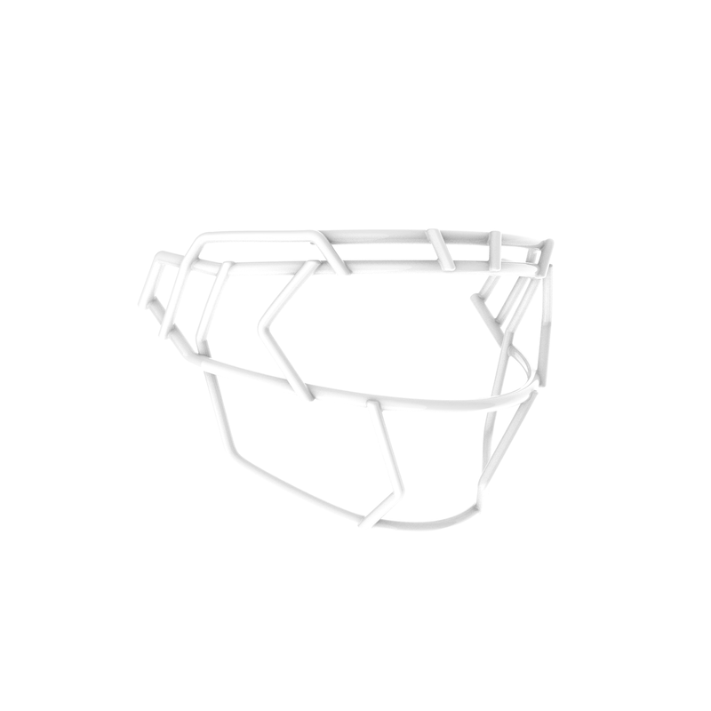 Schutt F7X-EGOP VI white football facemask with extended eye guard and reinforced wire frame design