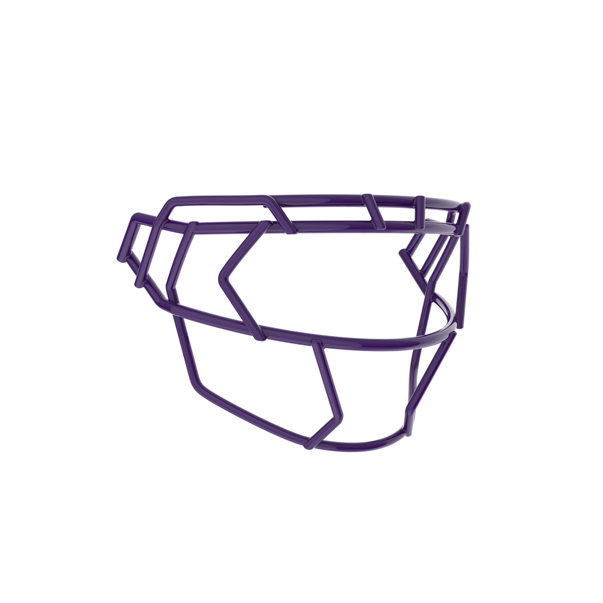 Schutt F7X-EGOP VI purple football facemask with extended eye guard and reinforced wire frame design