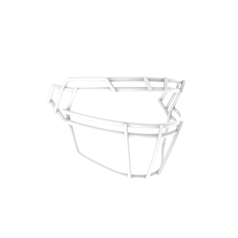 Schutt F7X-ROPO-DW-C white football facemask with double wire brow and open lower bar design