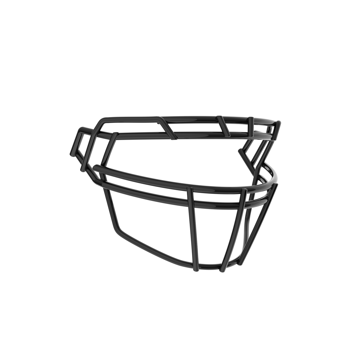 Schutt F7X-ROPO-DW-C black football facemask with double wire brow and open lower bar design