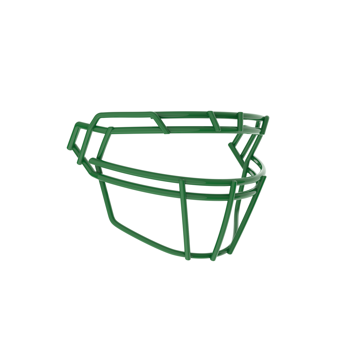 Schutt F7X-ROPO-DW-C kelly green football facemask with double wire brow and open lower bar design