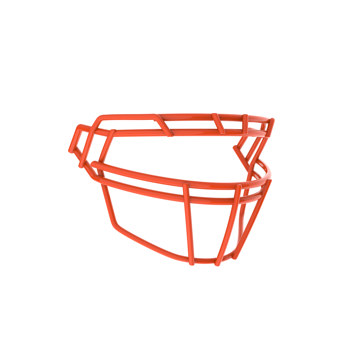 Schutt F7X-ROPO-DW-C orange football facemask with double wire brow and open lower bar design