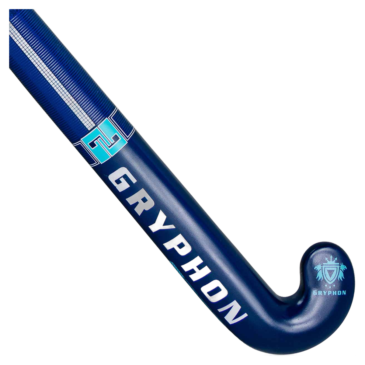 Gryphon Atomic Pro 25 field hockey stick with carbon texture and curved head design