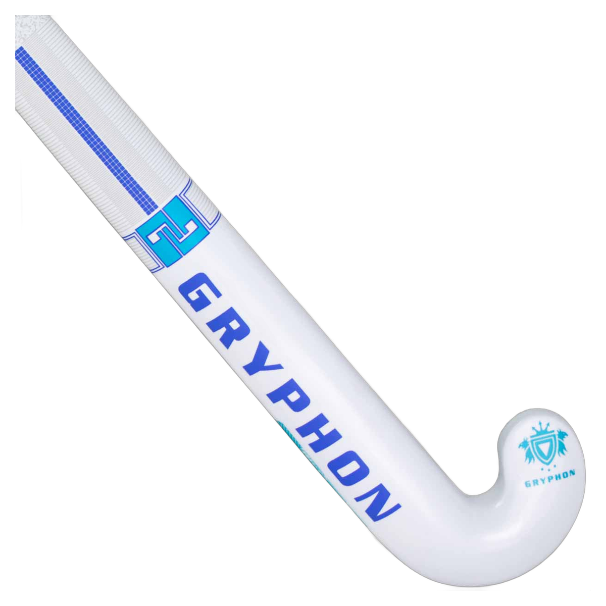 Gryphon Cobra Pro 25 field hockey stick with carbon fiber texture and curved head design