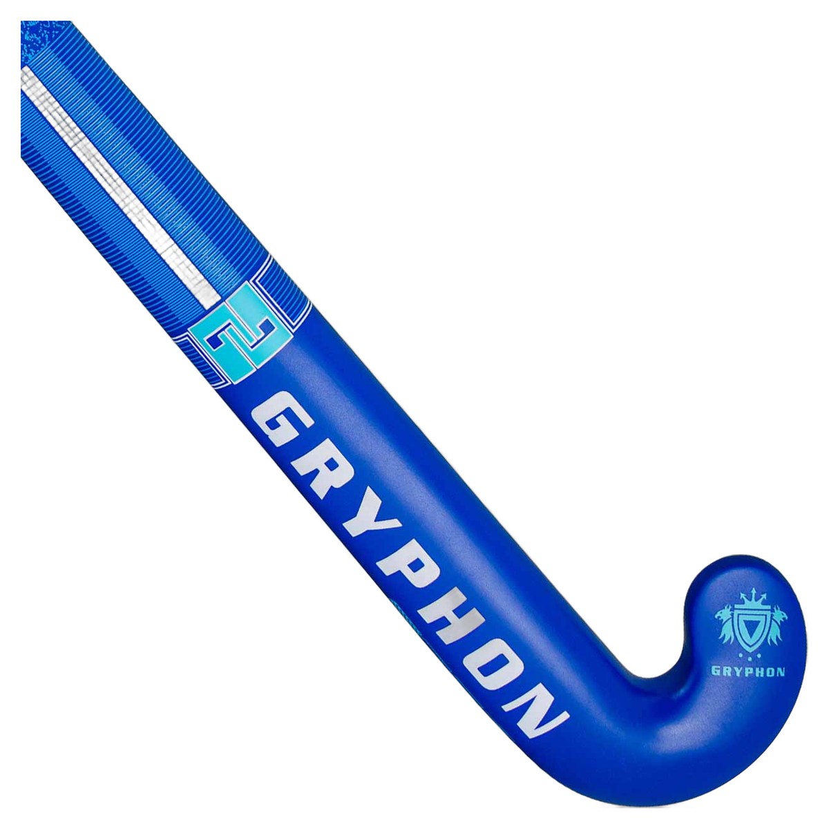 Gryphon Elan D2 indoor field hockey stick with carbon texture and curved head design