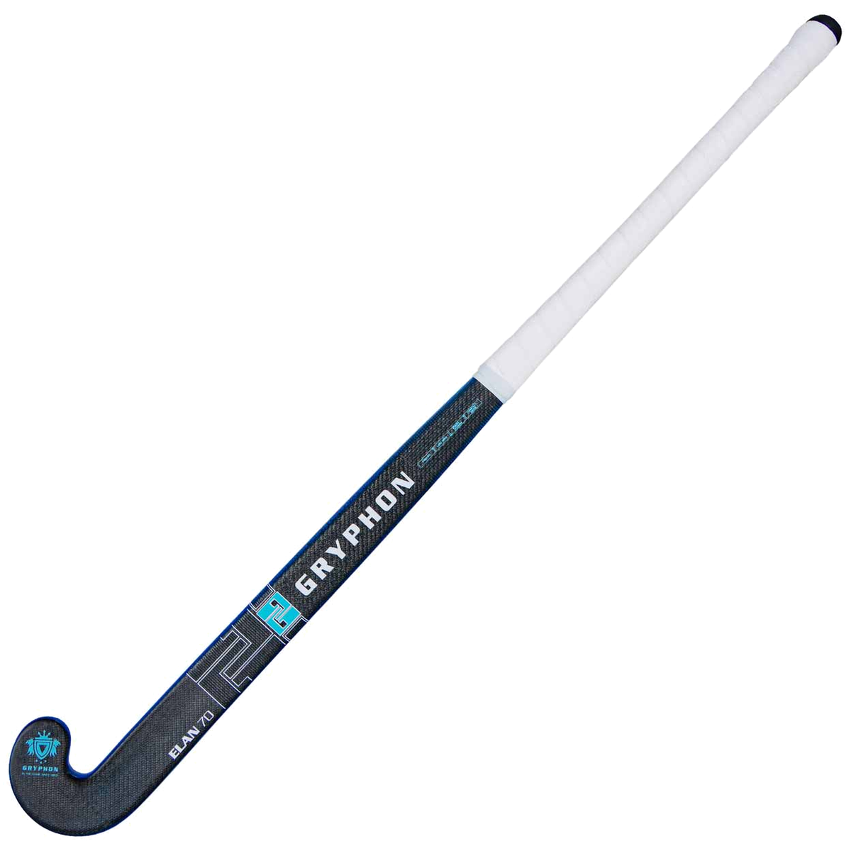 Gryphon Elan Pro 25 field hockey stick with carbon fiber texture and curved head design