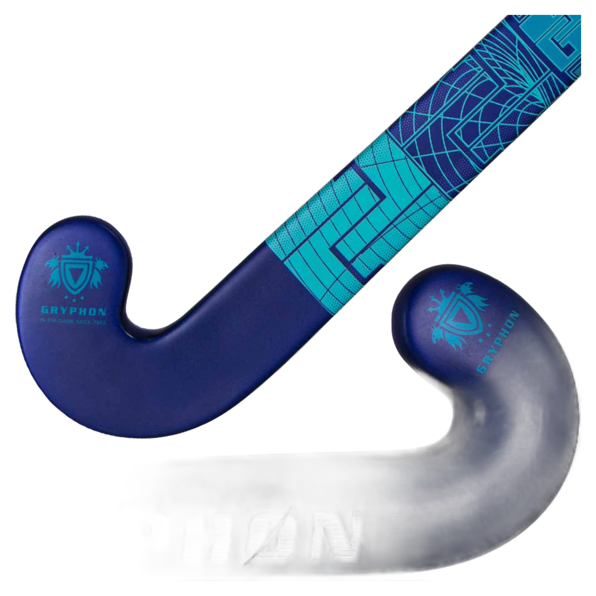 Gryphon Lazer field hockey stick with smooth finish and curved head design