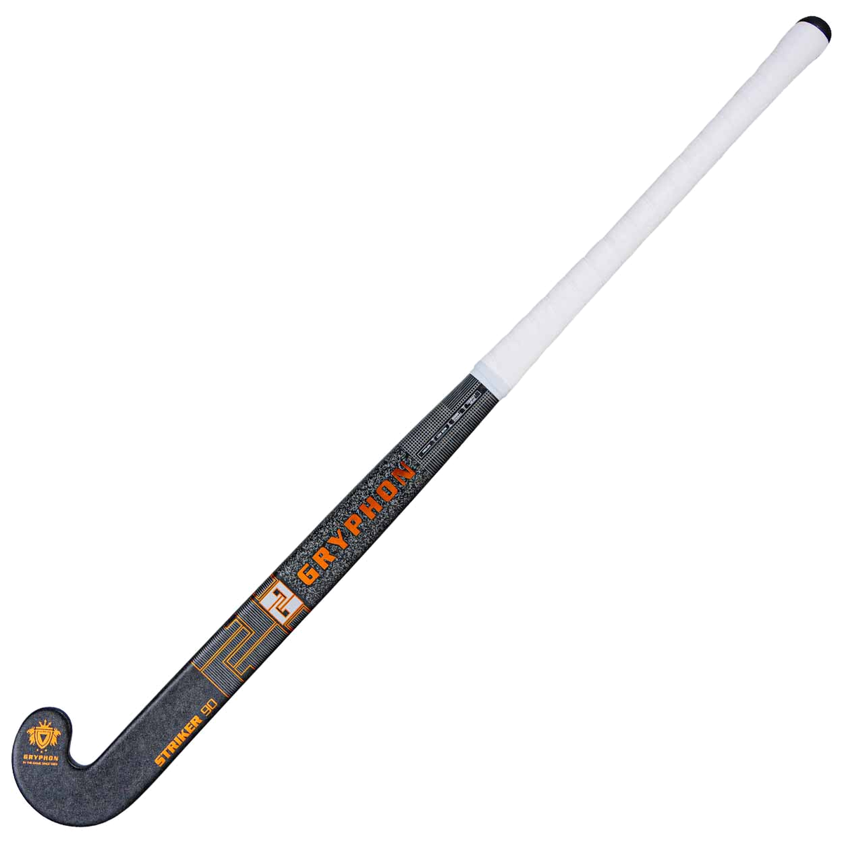 Gryphon Striker D2 indoor field hockey stick with textured finish and curved head design