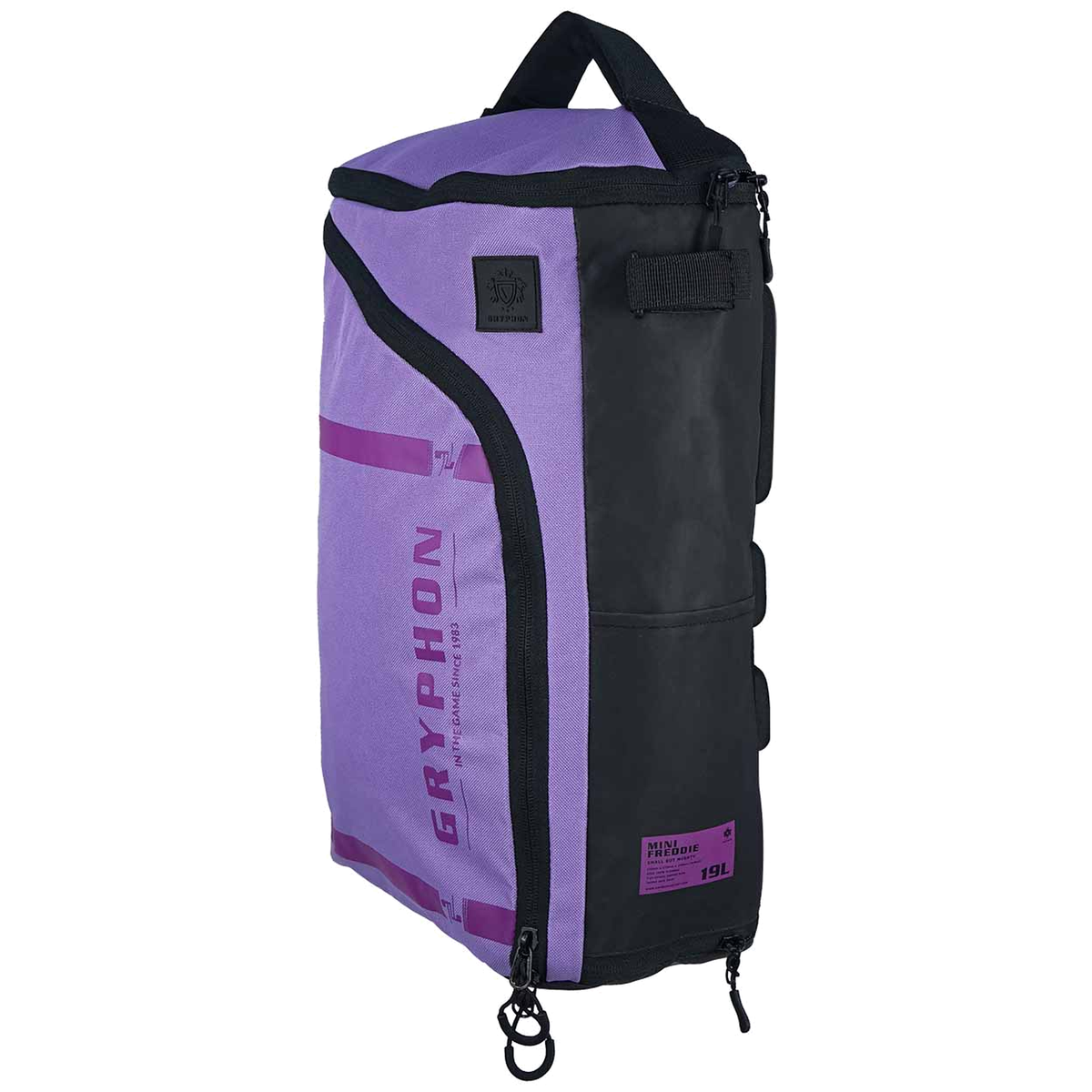 Gryphon Mini Freddie backpack with multiple compartments and carry handles