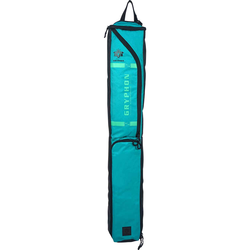 GRYPHON Paulie field hockey stick bag in teal with black trim, shoulder strap, and multiple storage compartments