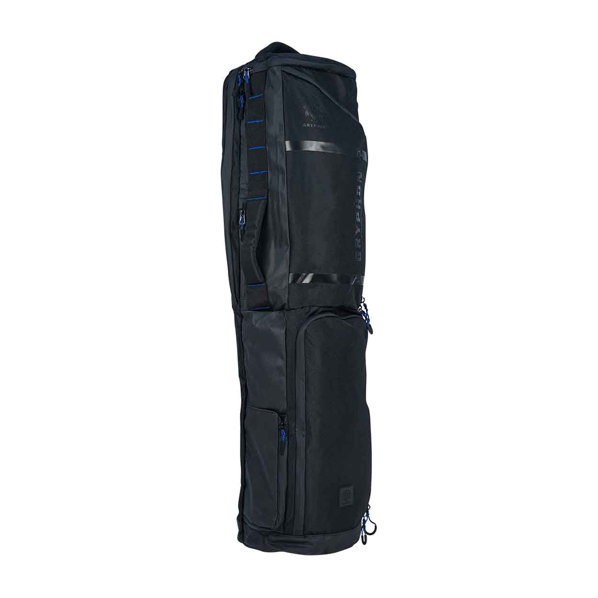 Gryphon Finnie field hockey stick bag with multiple zip compartments, stick storage section, and carry straps