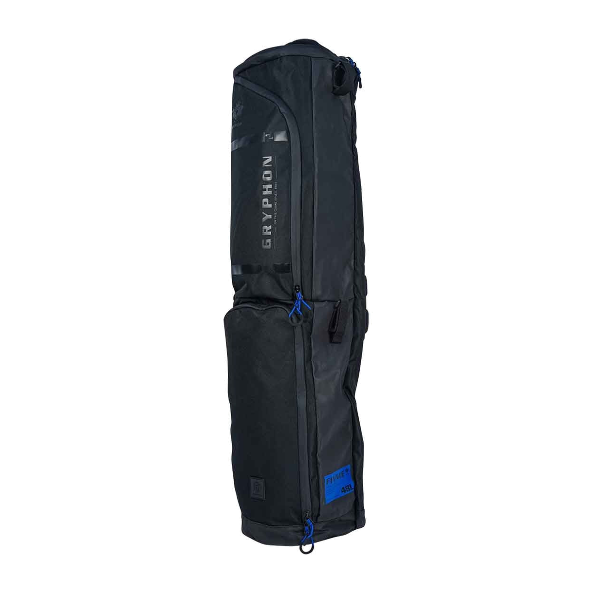 Gryphon Finnie field hockey stick bag with multiple zip compartments, stick storage section, and carry straps