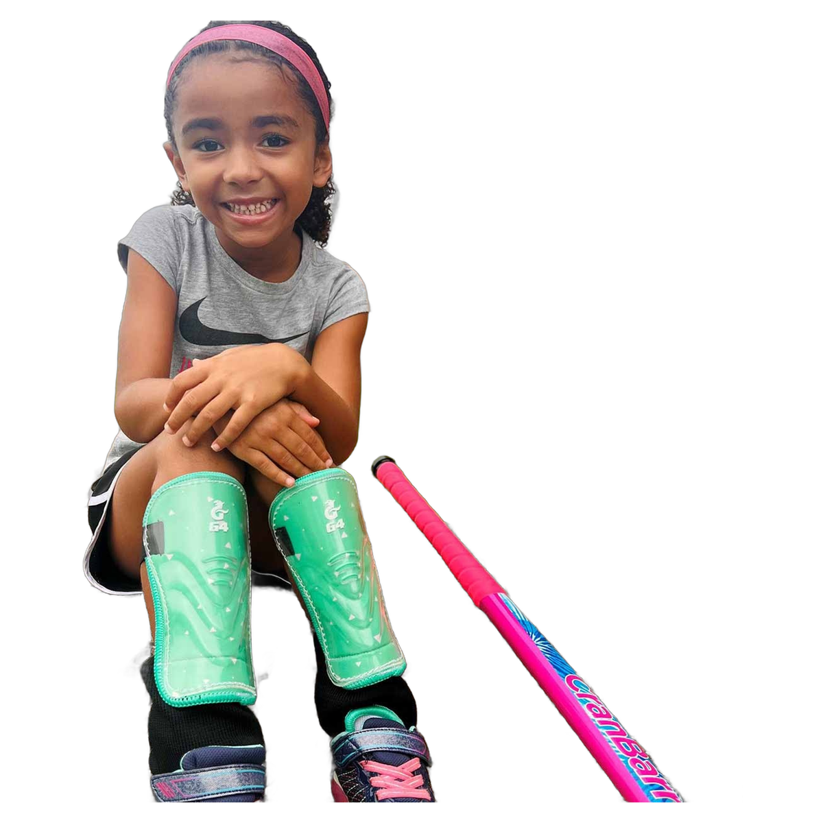 Gryphon Mini G4 field hockey shin guards with hard protective shell and ankle support for junior players