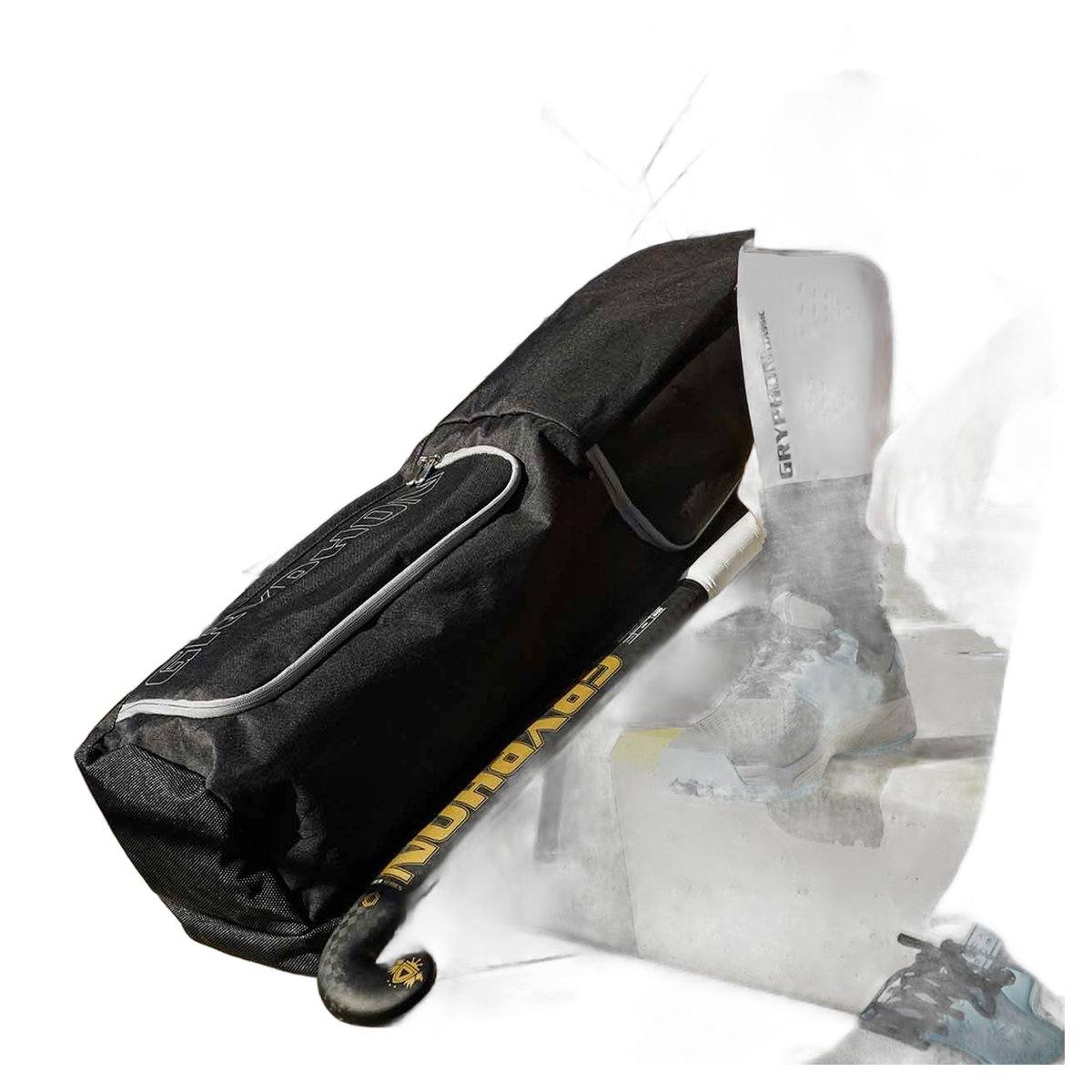 Gryphon Classic field hockey shinguards with hard outer shell and ventilation holes for impact protection