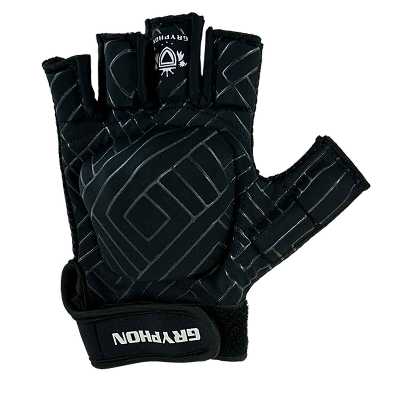 Gryphon G-Mitt G5 field hockey glove with padded backhand protection and open finger design