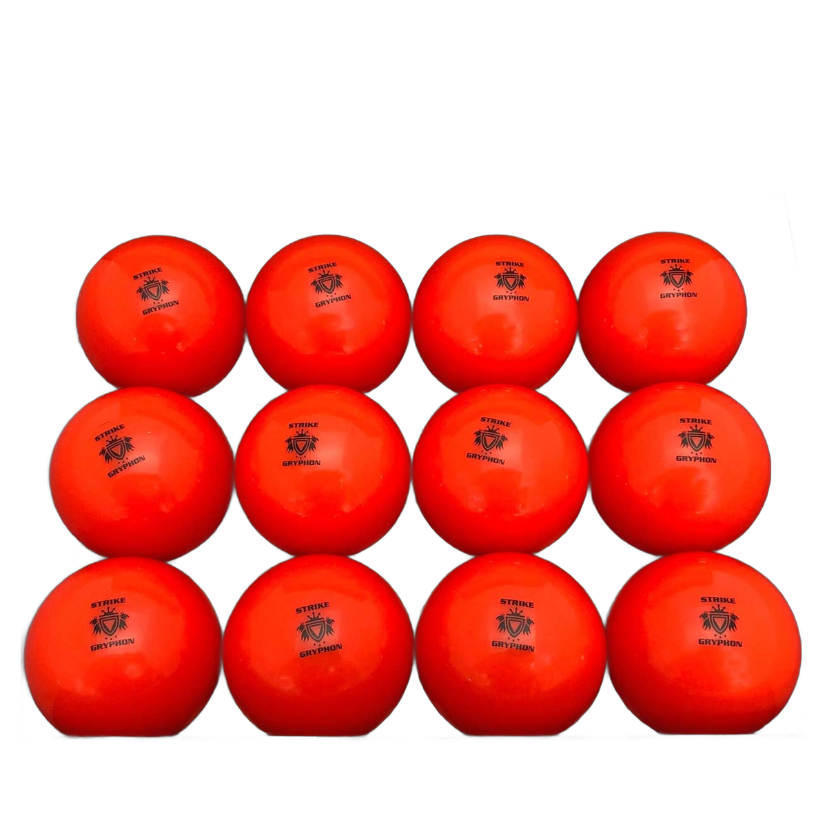 GRYPHON Super All-Turf field hockey ball designed for consistent play on all surfaces, sold in dozen pack