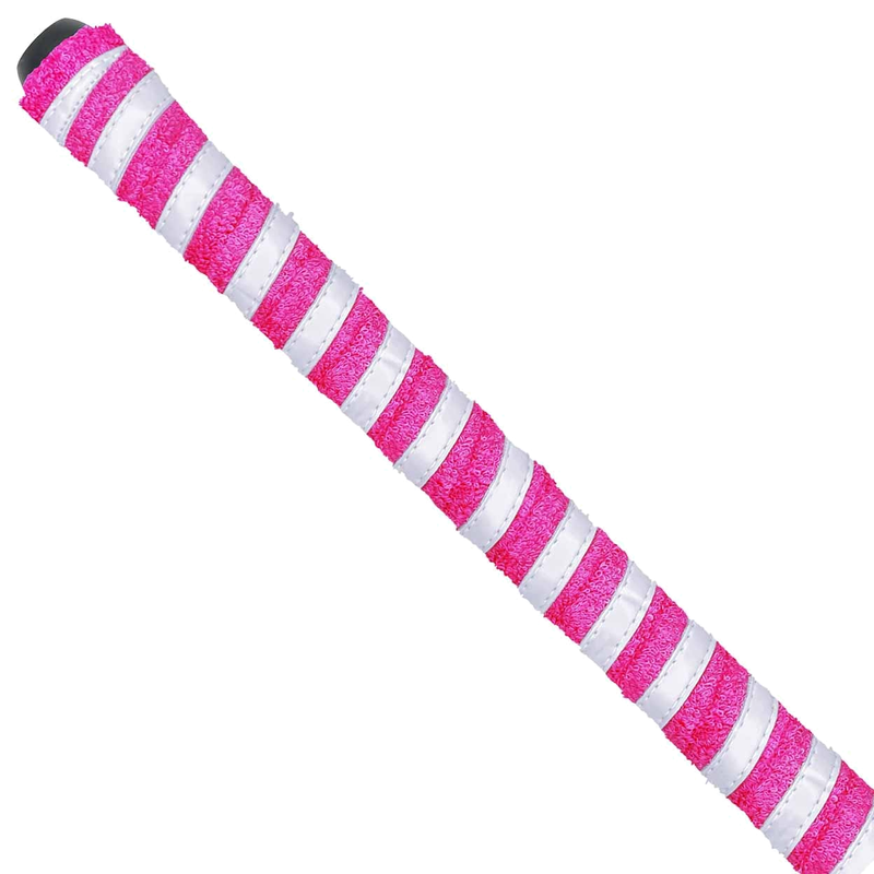 Gryphon towel hybrid field hockey stick grip in blue and white for moisture absorption and enhanced grip