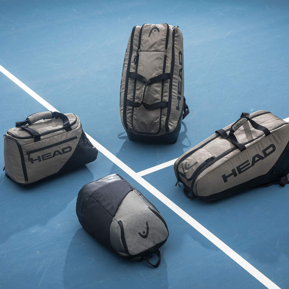 Lifestyle photos of head bags for pickle ball tennis racquet sports from head