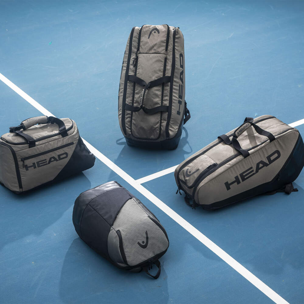Lifestyle photo of tennis and pickleball bags from head