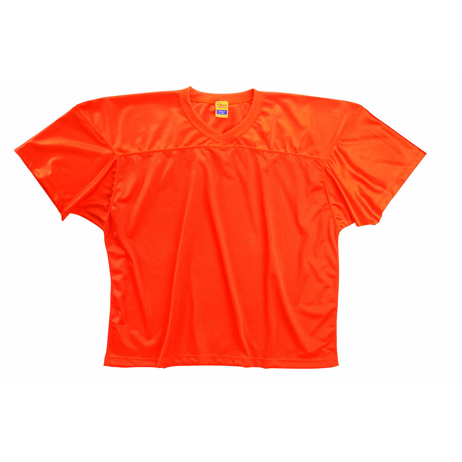Martin Sports Football Jersey, Tricot Mesh with Dazzle Cowl in Orange Adult 2XL - Front View