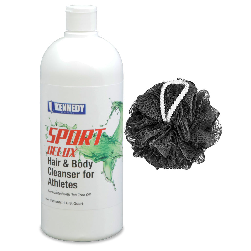 Kennedy Sport Delux Tea Tree Oil Hair and Body Cleanser - 1 Quart with Loofa (Pack of 1)