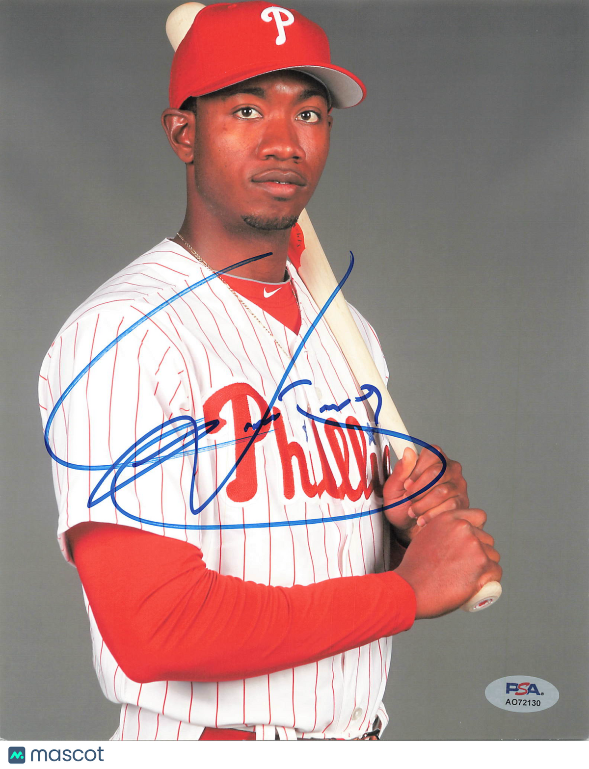 Domonic Brown Philadelphia Phillies Signed 8x10 Photo PSA