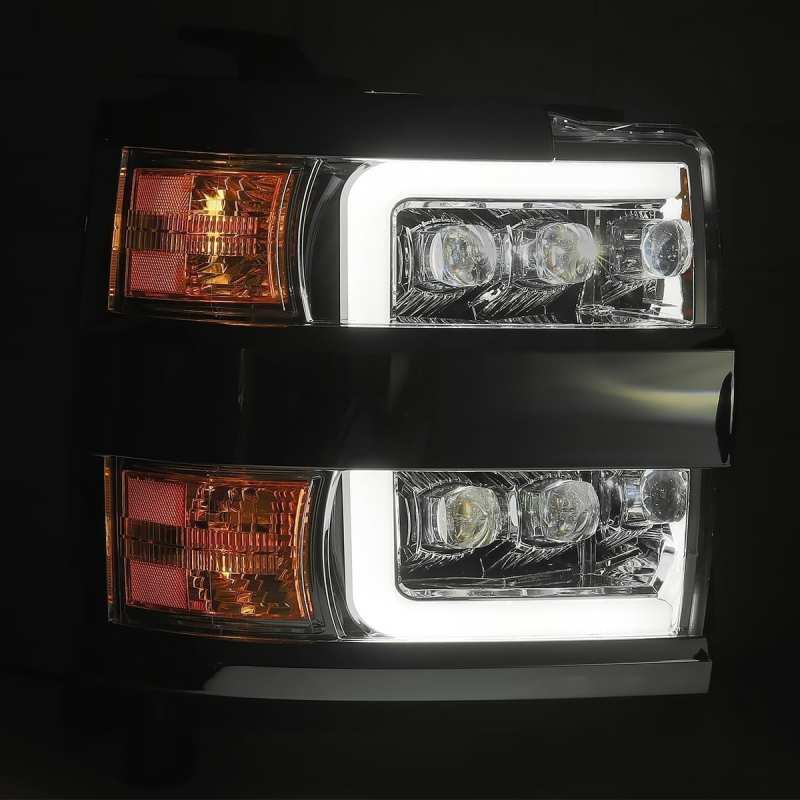 AlphaRex 15-18 Chevy 2500HD NOVA LED Proj Headlights Plank Style Chrome w/Activ Light/Seq Signal/DRL - View 3