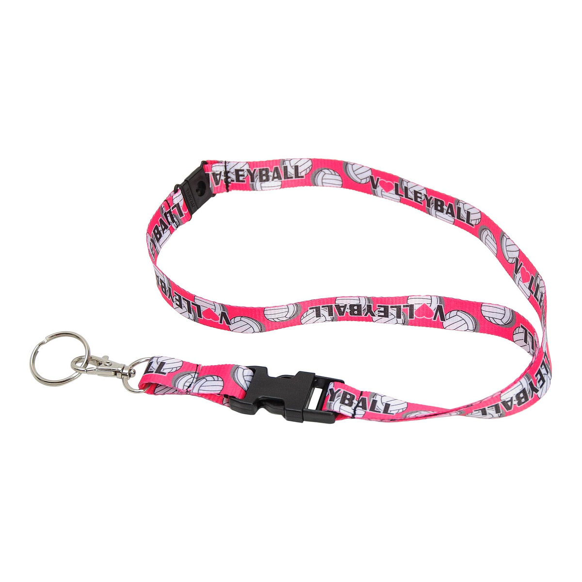Tandem Sport Volleyball Lanyard, Pink - Front View