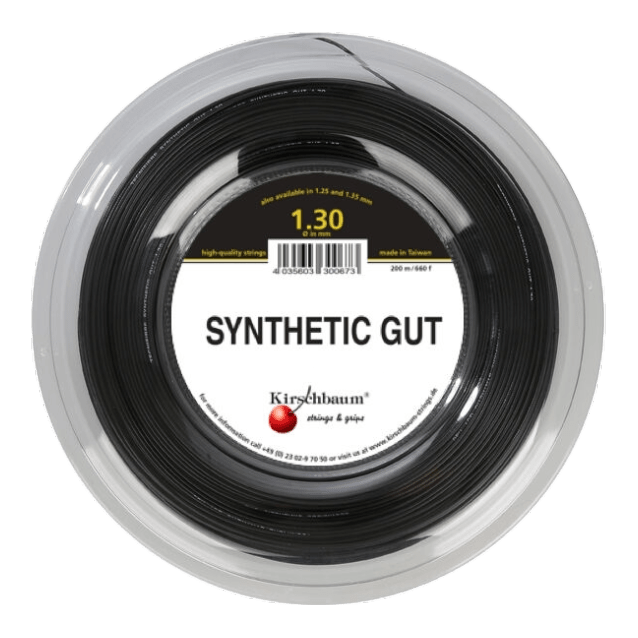 Kirschbaum Synthetic Gut Tennis String Reel, 660 ft in Black - Front View