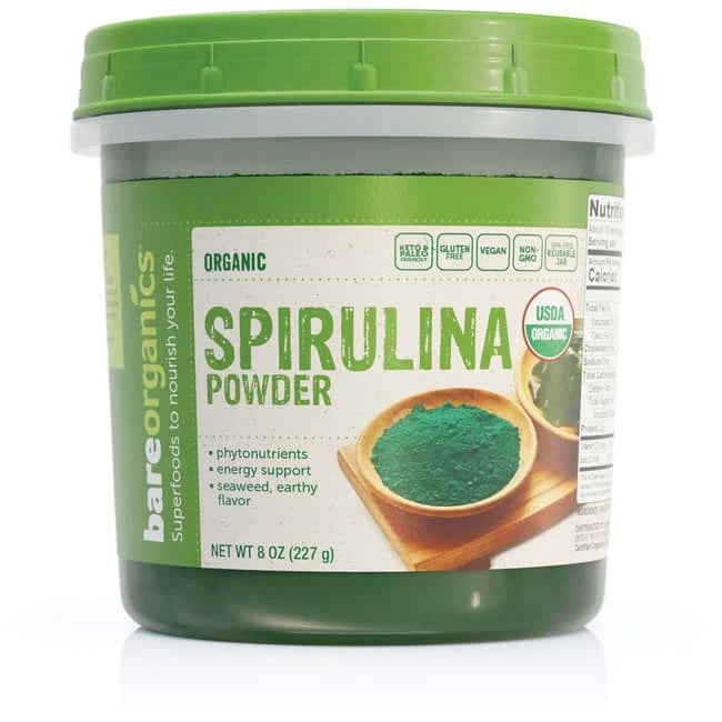 Bare Organics Organic Spirulina Powder, 8 oz