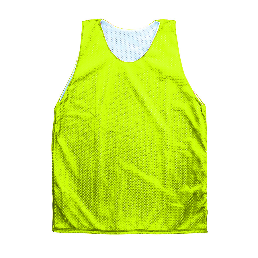 Martin Sports Reversible Lacrosse Jersey, Polyester Tricot Mesh in Lime Green/White Adult 2XL - Front View