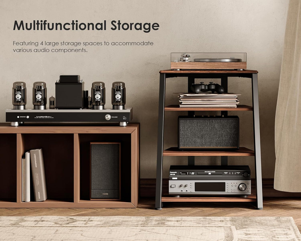 4-Tier Media Stand with Two Adjustable Shelves - View 5