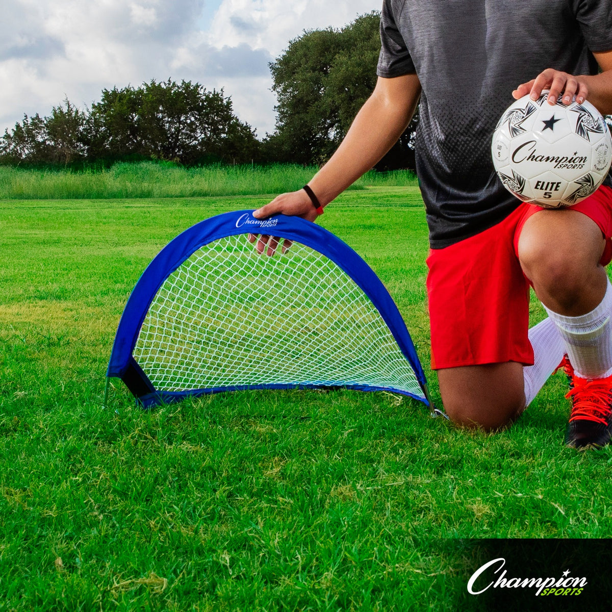 Champion Sports Extreme Soccer Pop-Up Half Moon Goals, Pair - Alternate View 9