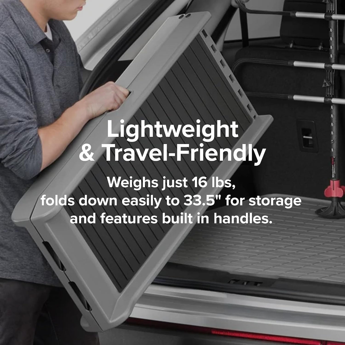 Foldable Pet Ramp with Textured Walking Surface and Carrying Handles - View 10