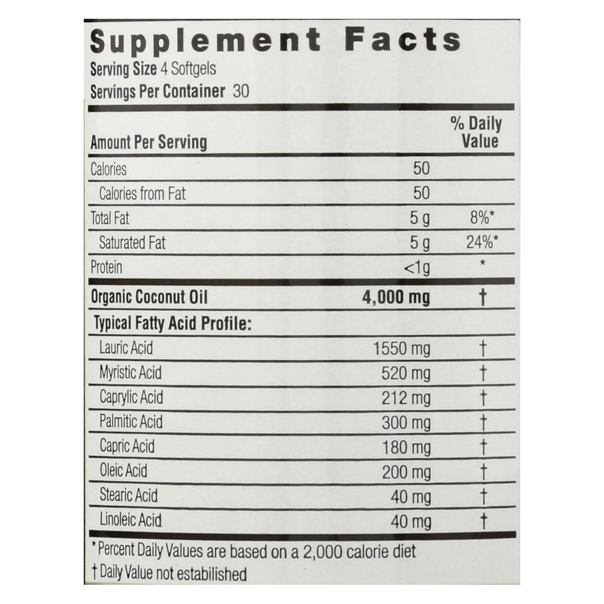 Nature's Answer Extra Virgin Coconut Oil (Pack of 120 Softgels) - View 3