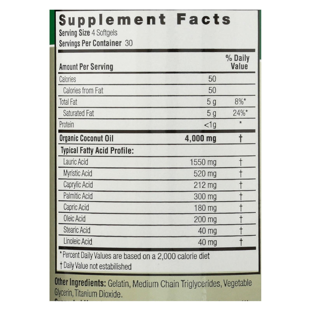 Nature's Answer Extra Virgin Coconut Oil (Pack of 120 Softgels) - View 4