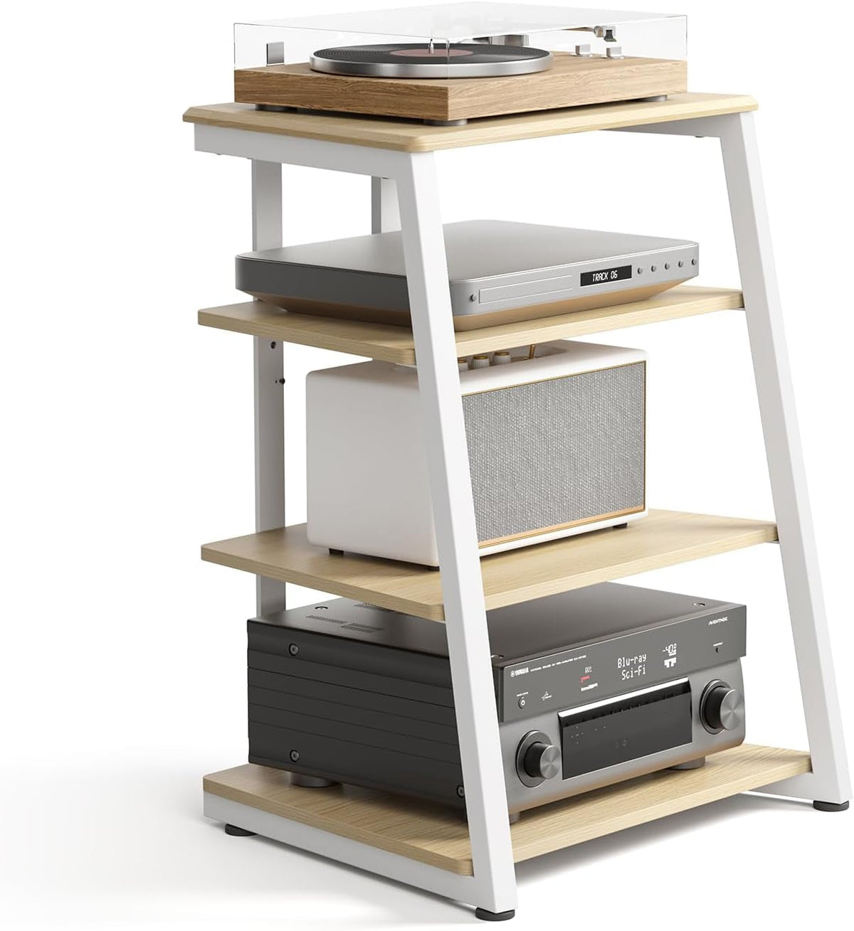4-Tier Media Stand with Two Adjustable Shelves - View 11