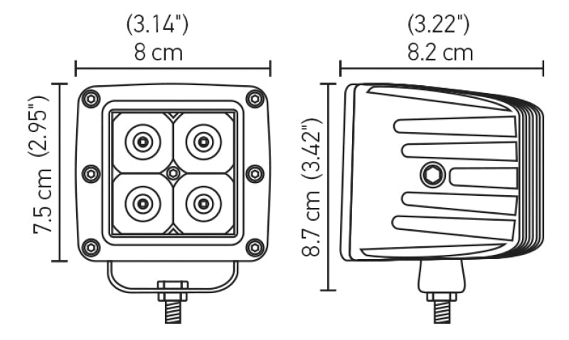 Hella HVF Cube 4 LED Off Road Kit - View 2